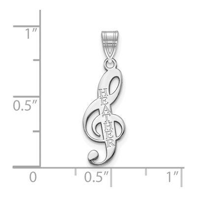 14K White Gold Personalized Music Note Pendant – view 2