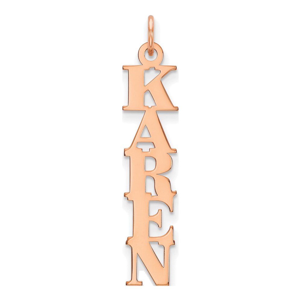 Sterling Silver/rose-Plated Name Plate Charm Pendant