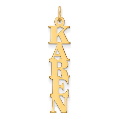14K Yellow Gold Personalized Name Plate Charm