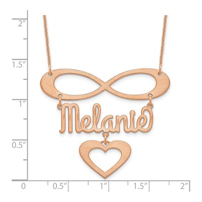 14K Rose Gold Personalized Infinity Heart Necklace – view 3