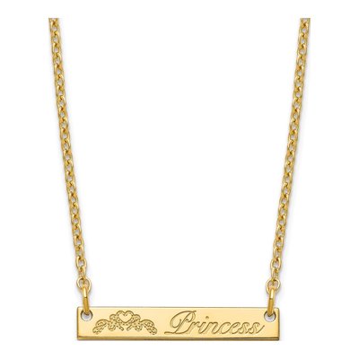Gold-Plated Sterling Silver Personalized Bar Necklace