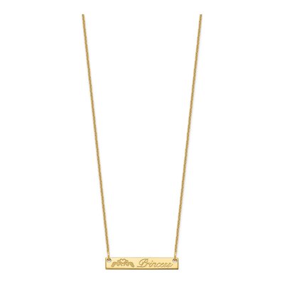14K Yellow Gold Personalized Small Bar Necklace – view 2