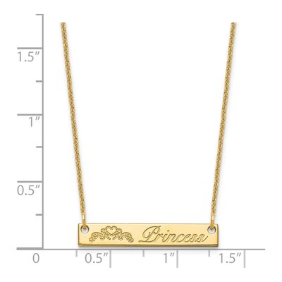 14K Yellow Gold Personalized Small Bar Necklace – view 3
