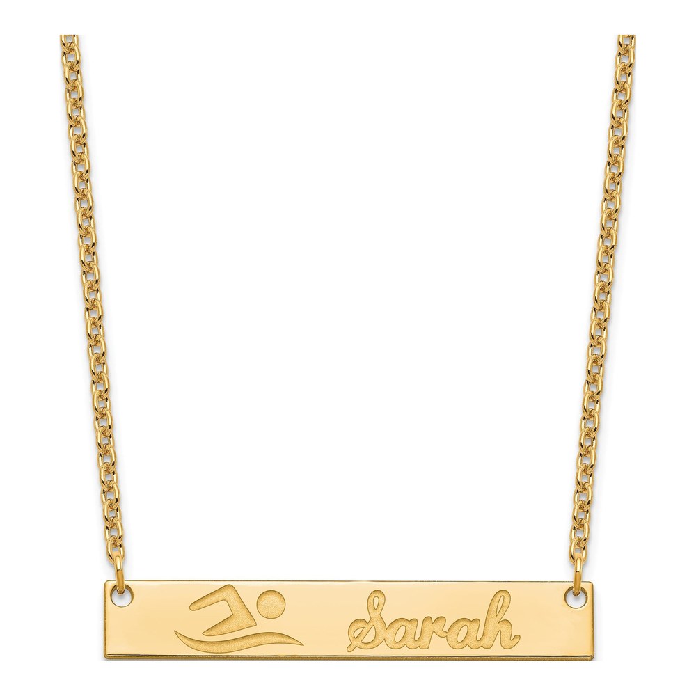 Gold-Plated Sterling Silver Personalized Bar Necklace