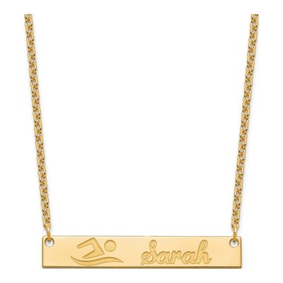 Gold-Plated Sterling Silver Personalized Bar Necklace