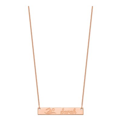 14K Rose Gold Personalized Bar Necklace – view 2