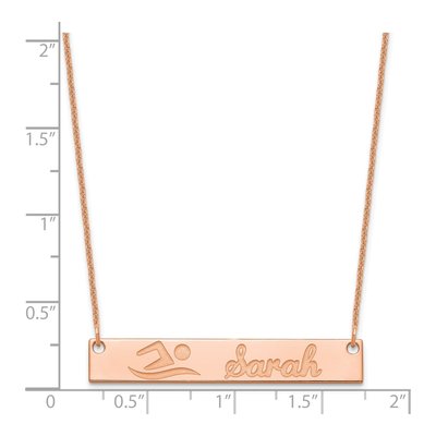 14K Rose Gold Personalized Bar Necklace – view 3