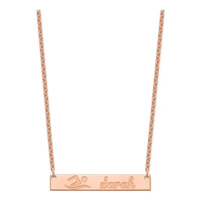 Rose Gold-Plated Sterling Silver Personalized Bar Necklace – view 2