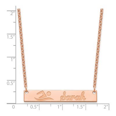 Rose Gold-Plated Sterling Silver Personalized Bar Necklace – view 3