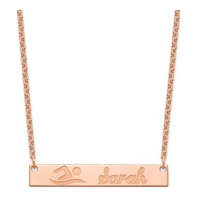 Rose Gold-Plated Sterling Silver Personalized Bar Necklace