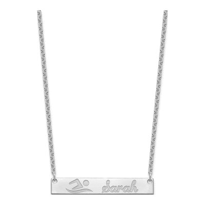 Sterling Silver Personalized Bar Name Necklace – view 2