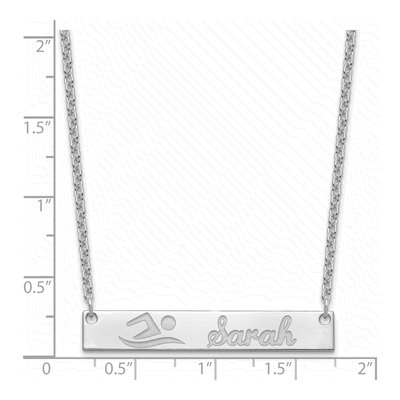 Sterling Silver Personalized Bar Name Necklace – view 3