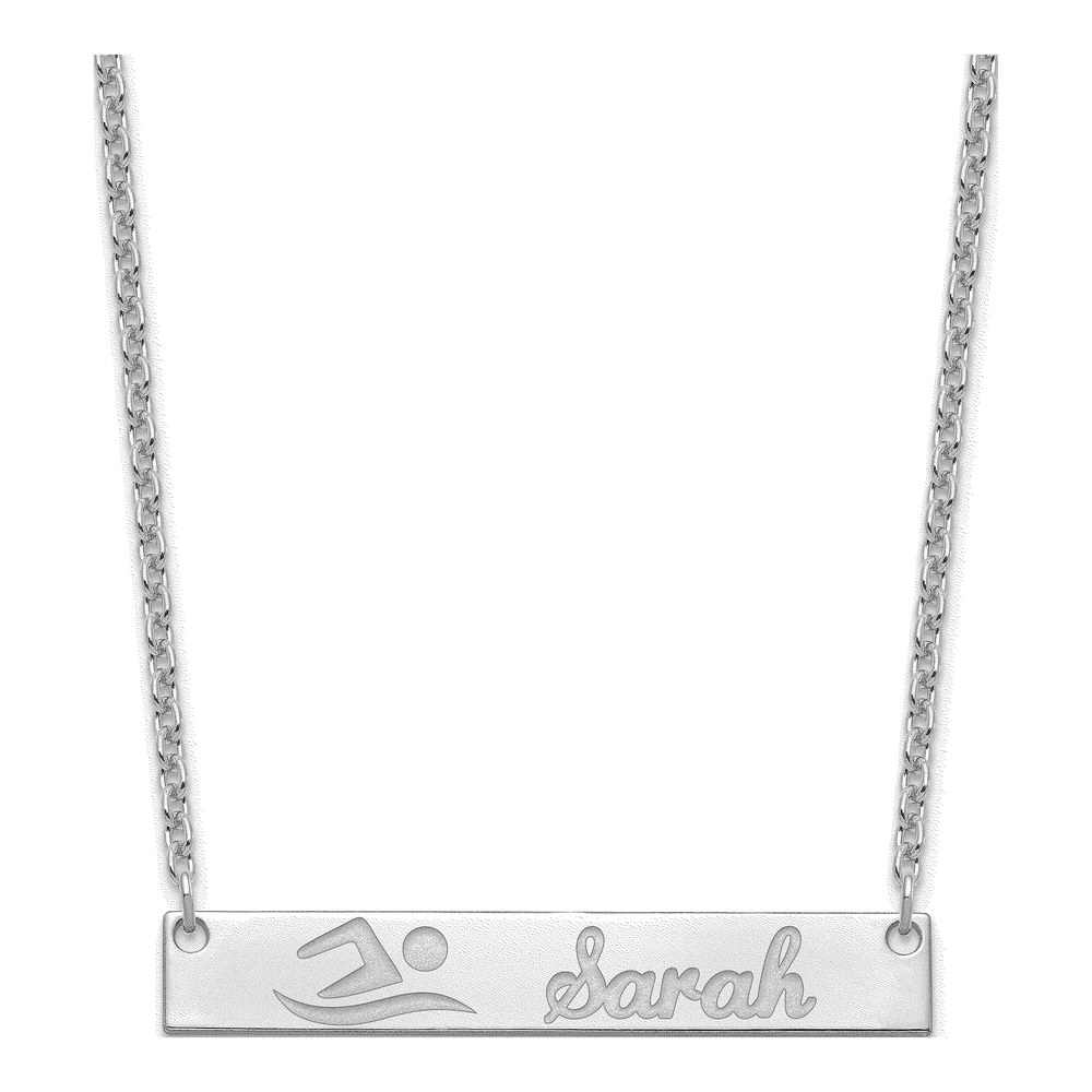 Personalized Sterling Silver Bar Name Necklace