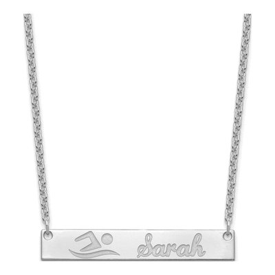 Sterling Silver Personalized Bar Name Necklace