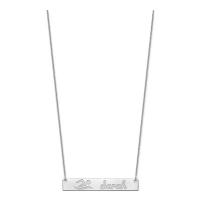 14K White Gold Personalized Bar Name Necklace – view 2