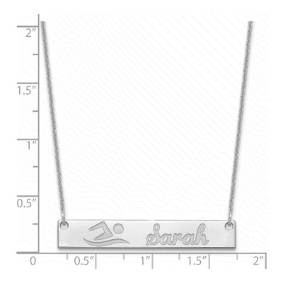 14K White Gold Personalized Bar Name Necklace – view 3