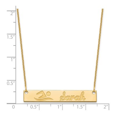 14K Yellow Gold Personalized Bar Necklace – view 3