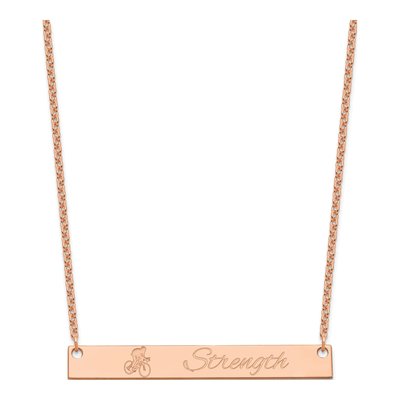 Rose Gold-Plated Sterling Silver Personalized Large Bar Necklace – view 2