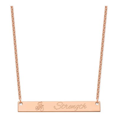Rose Gold-Plated Sterling Silver Personalized Large Bar Necklace