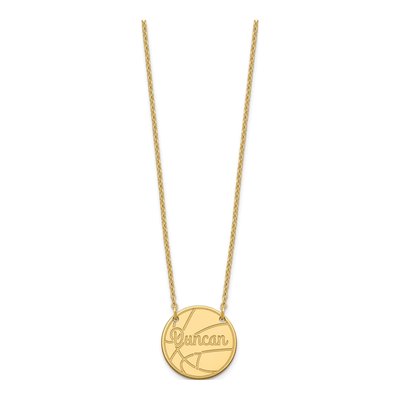 Gold-Plated Sterling Silver Personalized Small Circle Necklace – view 2