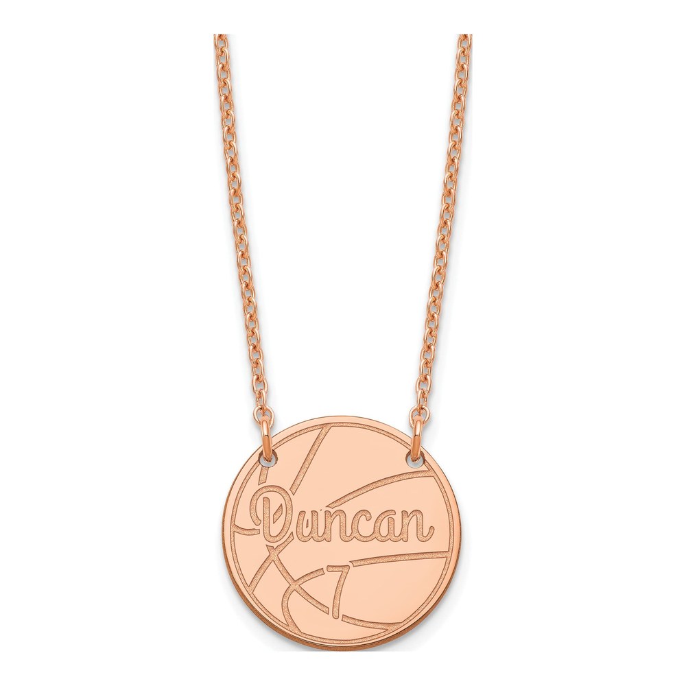 Personalized Sterling Silver Rose Circle Necklace