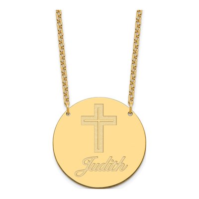 Gold-Plated Sterling Silver Personalized Circle Necklace