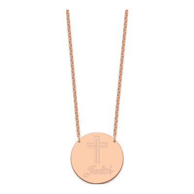 Rose Gold-Plated Sterling Silver Personalized Large Circle Necklace – view 2