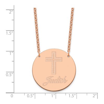 Rose Gold-Plated Sterling Silver Personalized Large Circle Necklace – view 3