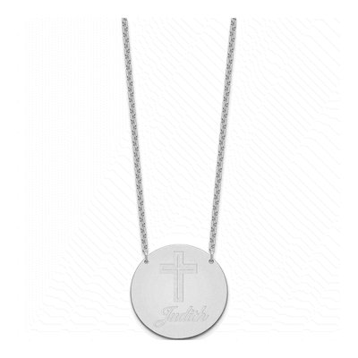 Sterling Silver Personalized Large Circle Necklace – view 2