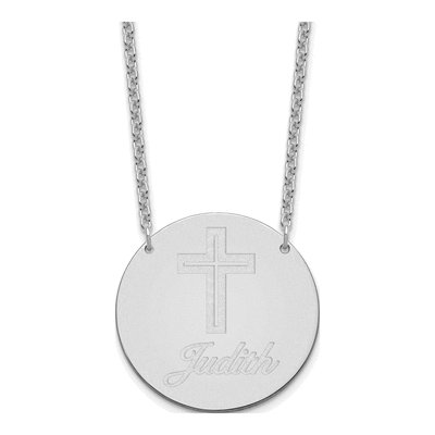 Sterling Silver Personalized Large Circle Necklace