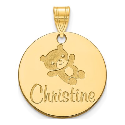 Gold-Plated Sterling Silver Personalized Small Circle Pendant