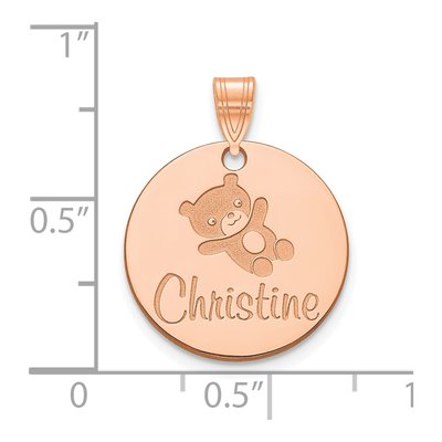 Rose Gold-Plated Sterling Silver Personalized Round Pendant – view 2