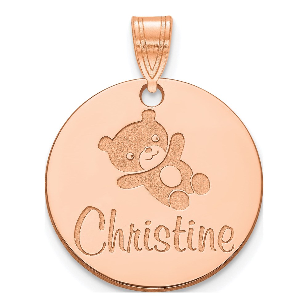 Rose Gold-Plated Sterling Silver Personalized Round Pendant