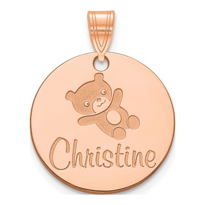 Rose Gold-Plated Sterling Silver Personalized Round Pendant