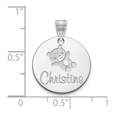 Sterling Silver Personalized Round Pendant – view 2