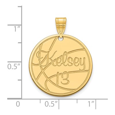 Gold-Plated Sterling Silver Personalized Round Pendant – view 2