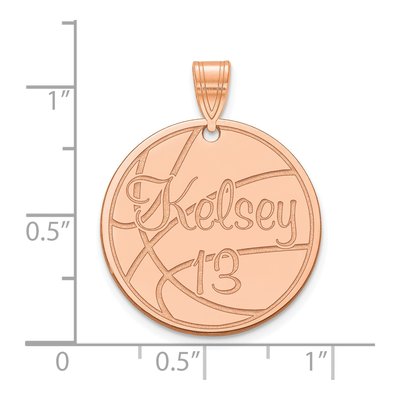 14K Rose Gold Medium Customized Circle Pendant – view 2
