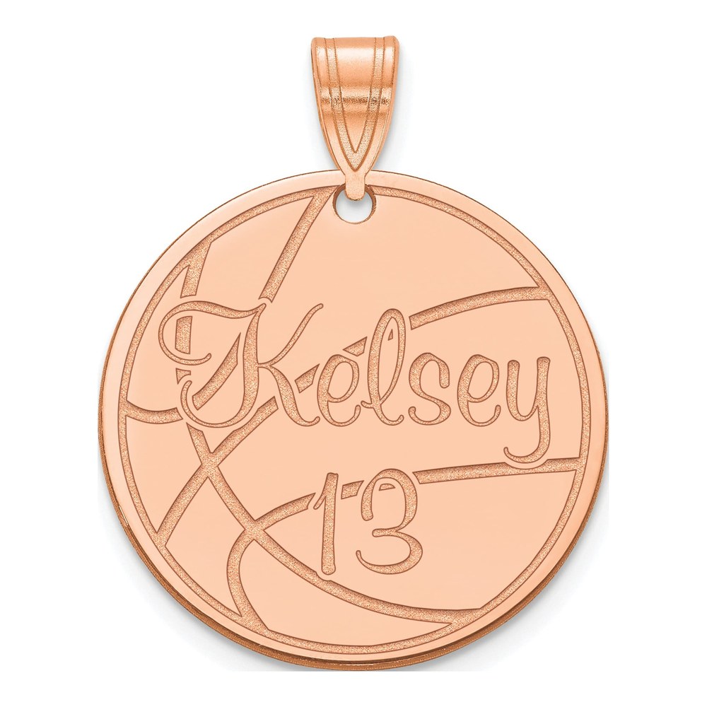 14K Rose Gold Medium Customized Circle Pendant