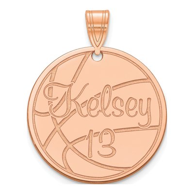 14K Rose Gold Medium Customized Circle Pendant
