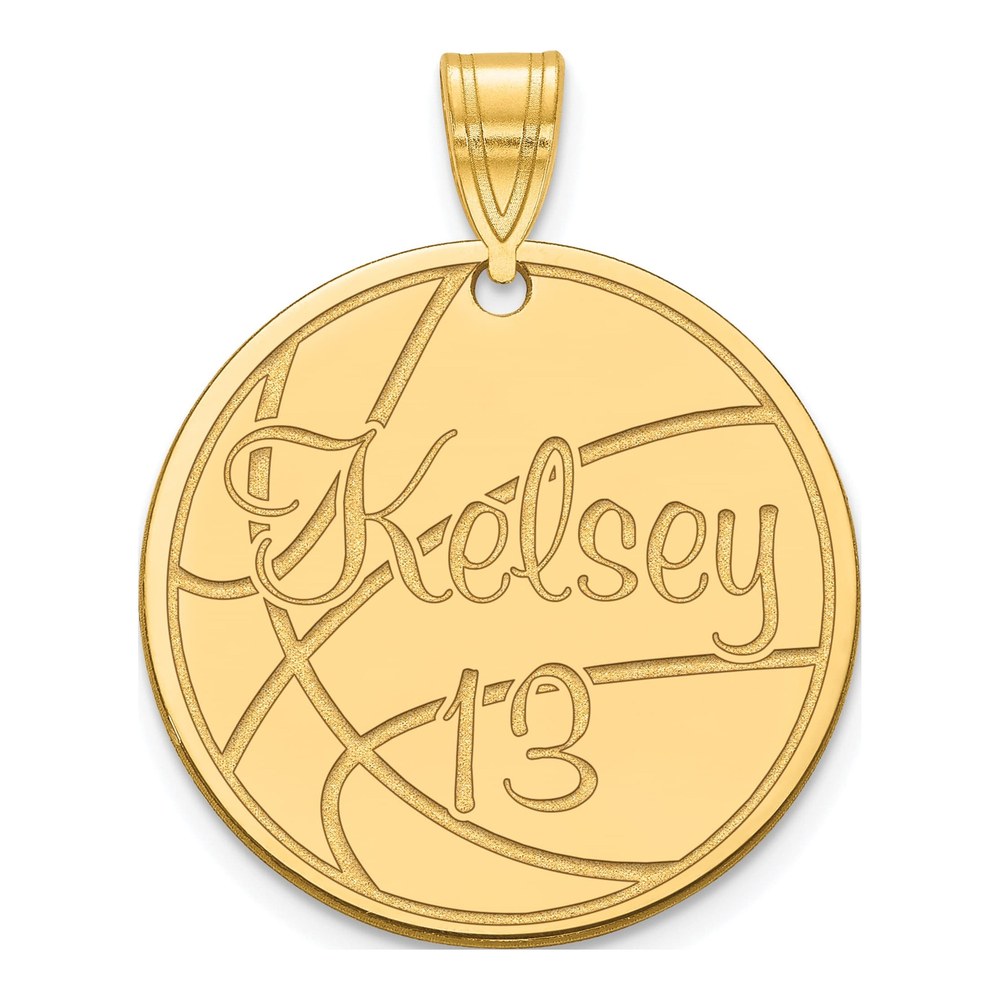 14K Yellow Gold Medium Customized Round Pendant