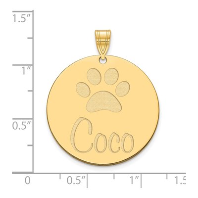 Gold-Plated Sterling Silver Personalized Large Circle Pendant – view 2