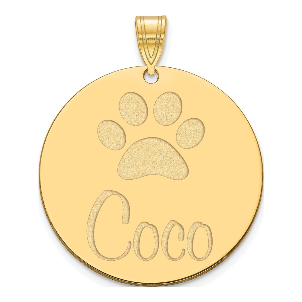 Gold-Plated Sterling Silver Personalized Large Circle Pendant