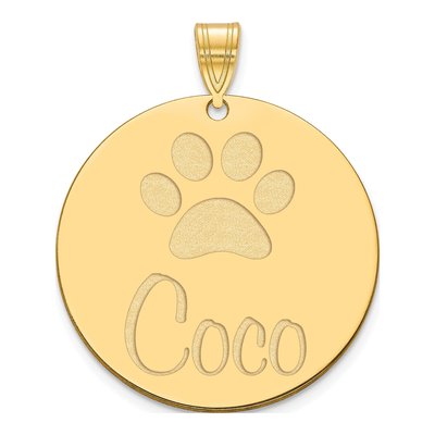 Gold-Plated Sterling Silver Personalized Large Circle Pendant