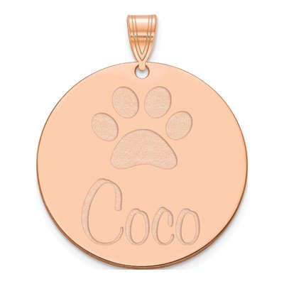 Rose Gold-Plated Sterling Silver Personalized Circle Pendant