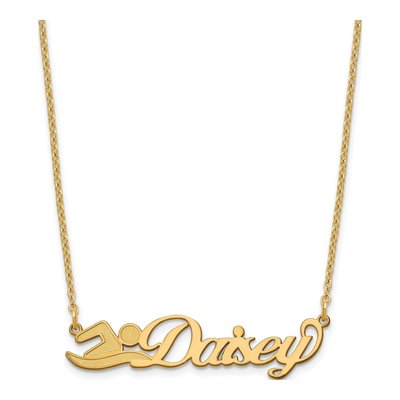 Gold-Plated Sterling Silver Personalized Name Plate Necklace