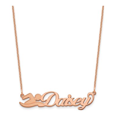 14K Rose Gold Personalized Name Plate Necklace