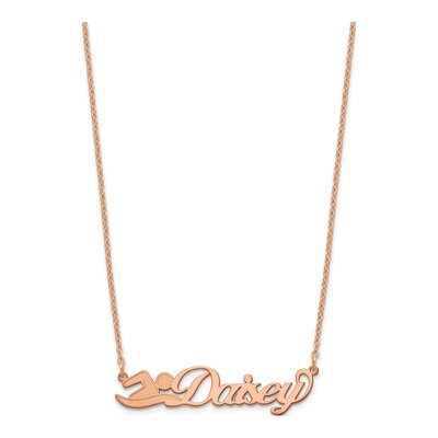 Rose Gold-Plated Sterling Silver Personalized Name Plate Necklace – view 2