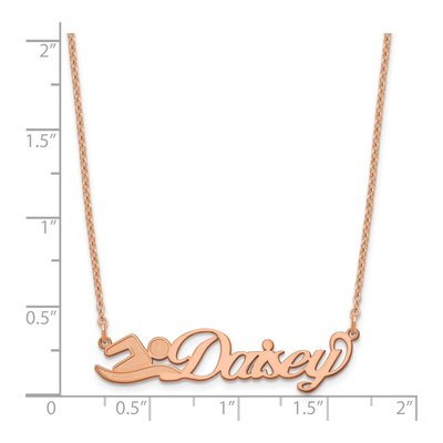 Rose Gold-Plated Sterling Silver Personalized Name Plate Necklace – view 3