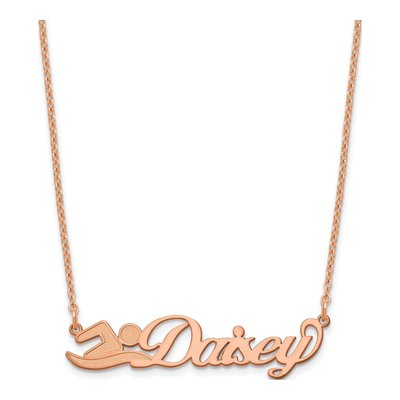 Rose Gold-Plated Sterling Silver Personalized Name Plate Necklace