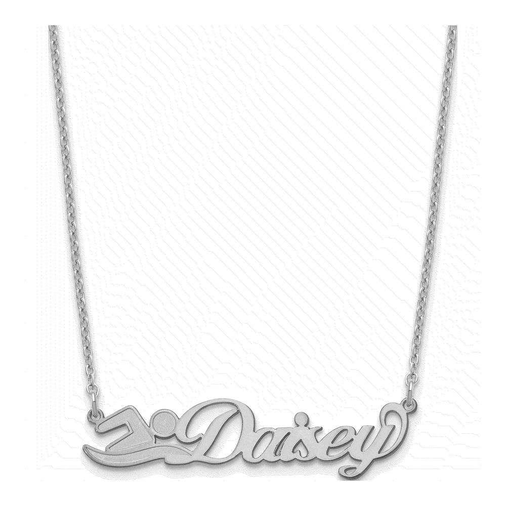 Sterling Silver Personalized Name Plate Necklace
